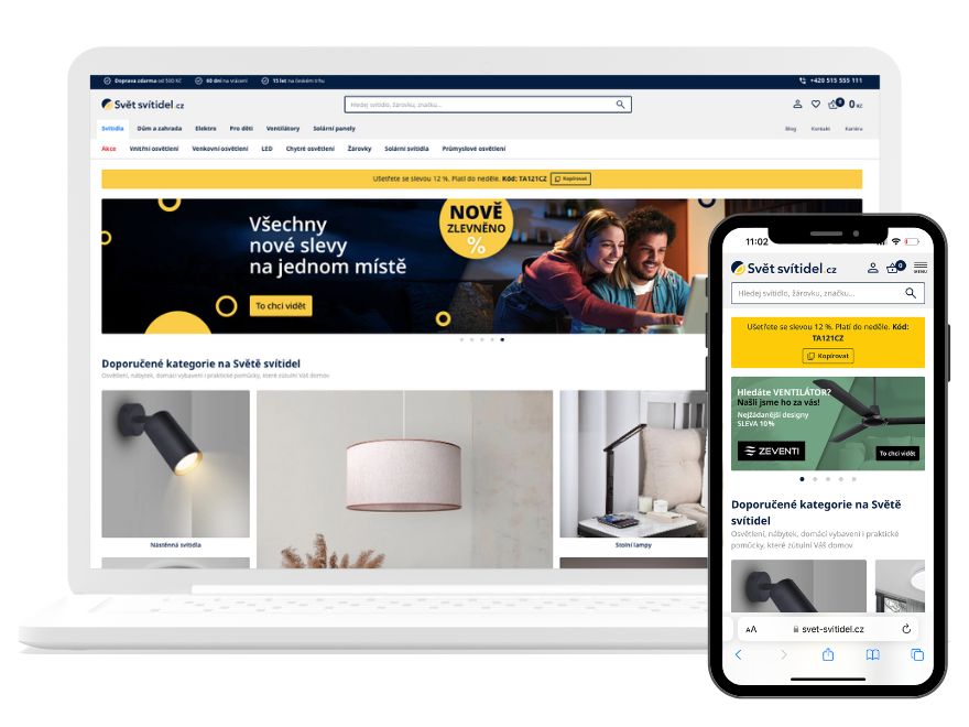 Responzivní e-shop Svět-svítidel.cz 
